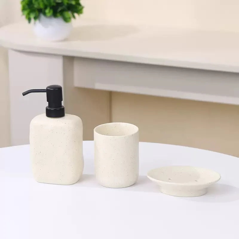 Distributeur de savon en céramique, wabi-sabi