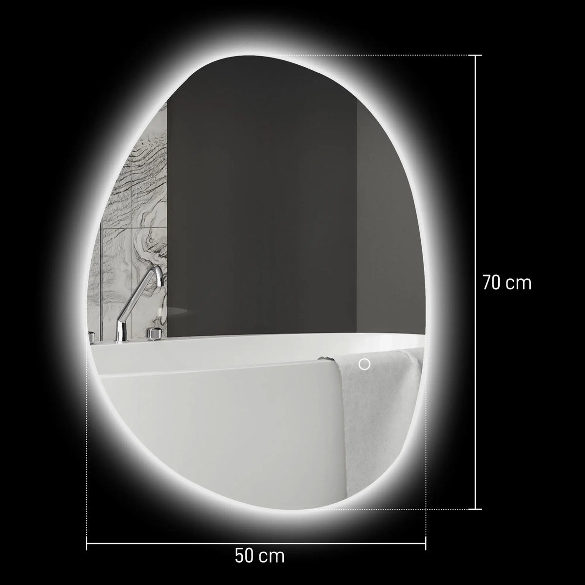 Miroir de salle de bain LED, 3 températures