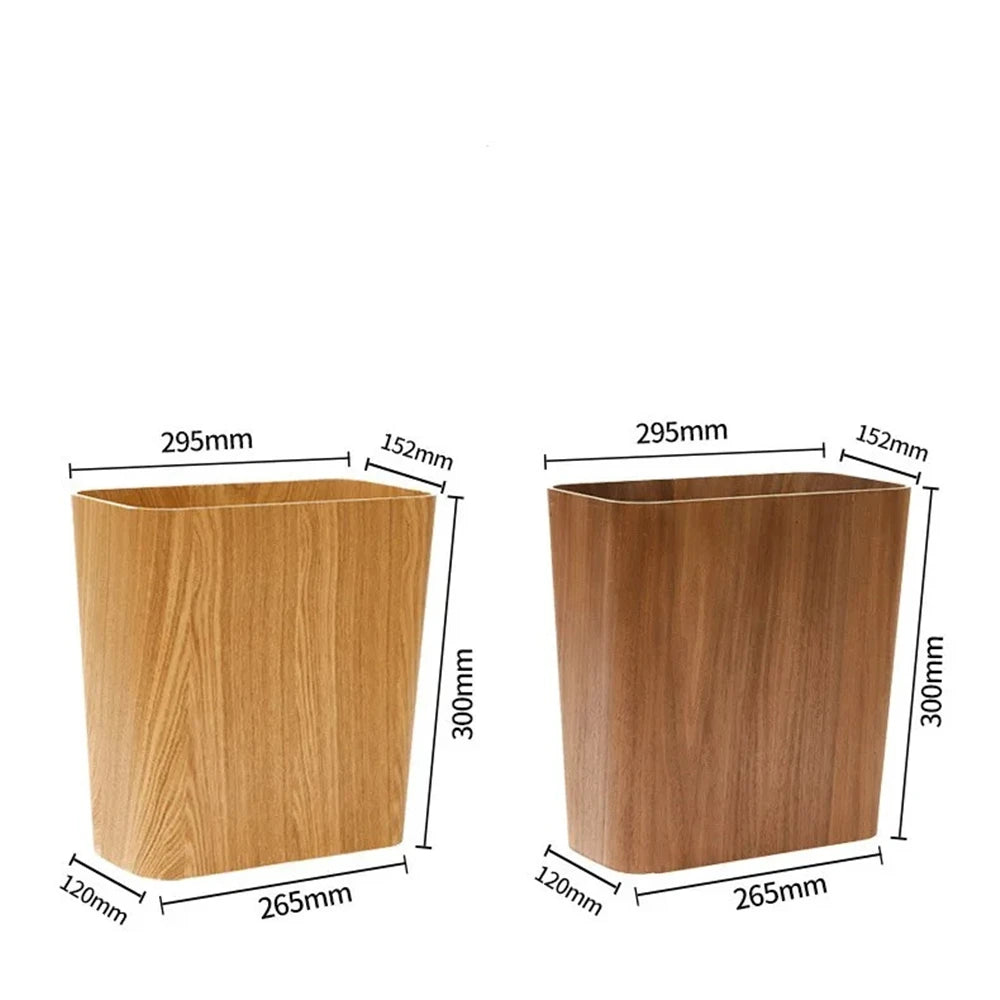 Poubelle de salle de bain en bois
