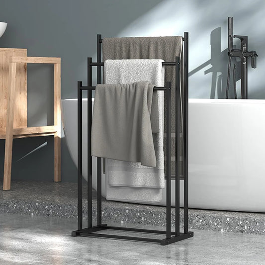 Sèche-serviettes sur pied, 3 barres