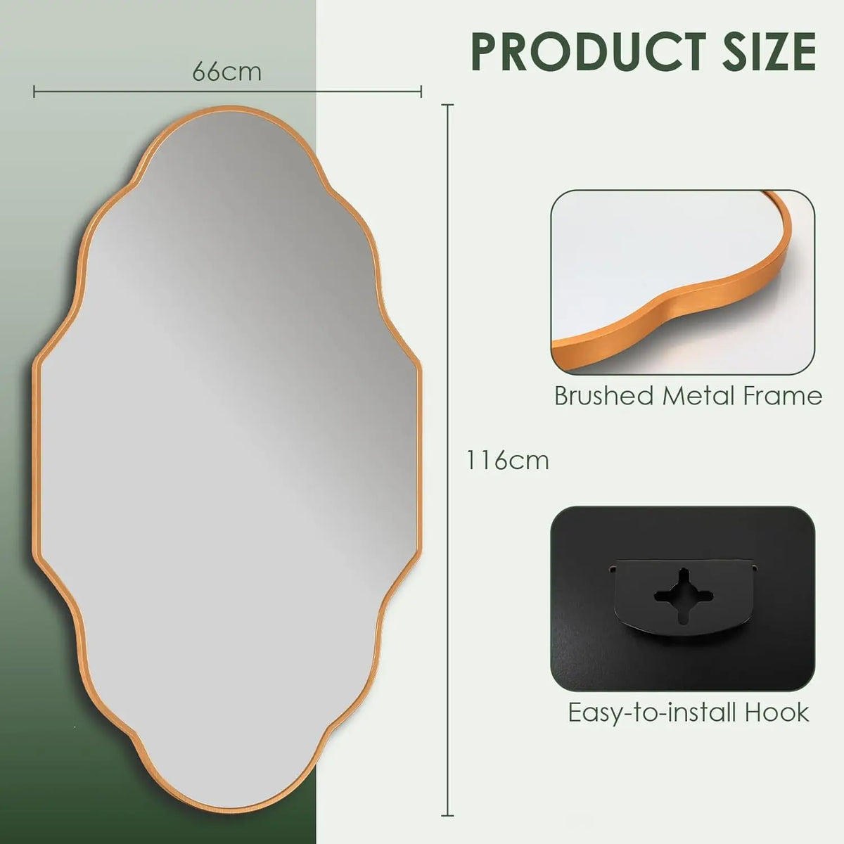 Miroir organique à cadre métal noir