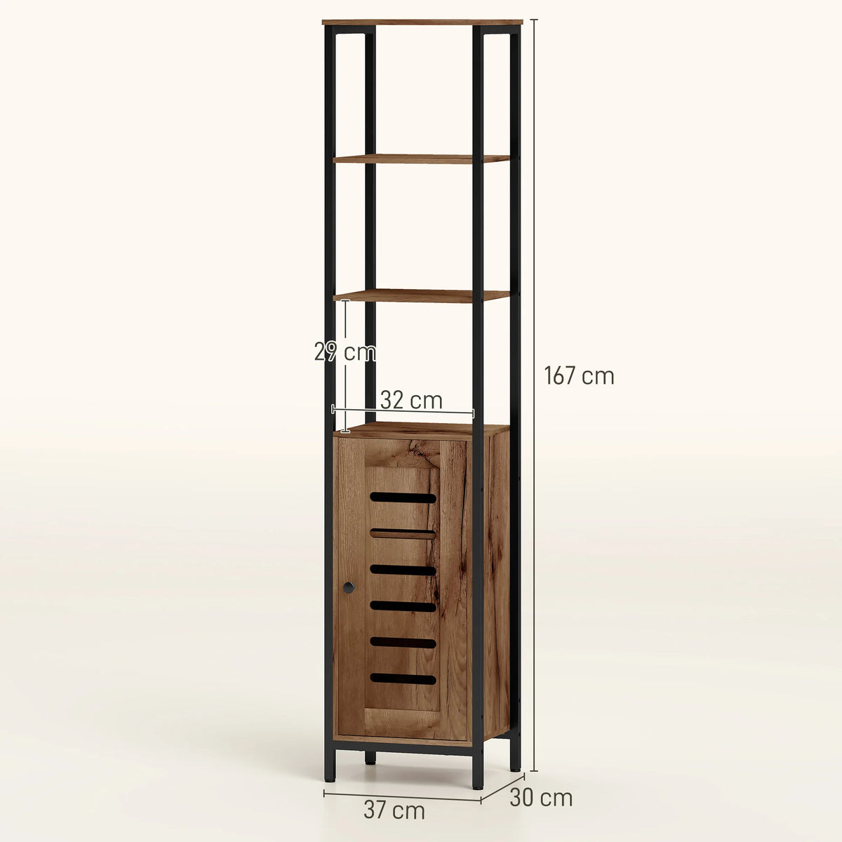 Colonne de salle de bain à porte à lattes